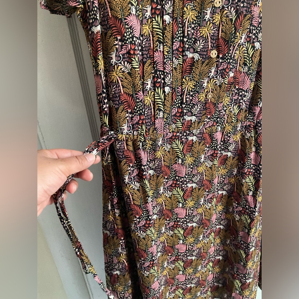 LOFT Colorful Drawstring Mini Dress - Picture 3 of 10